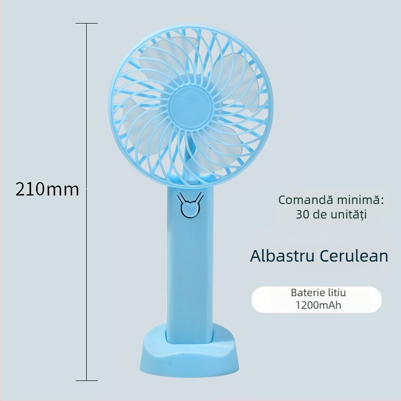 Ventilator portabil de exterior, USB reîncărcabil, silențios, 4 palete, 3 trepte de viteză
