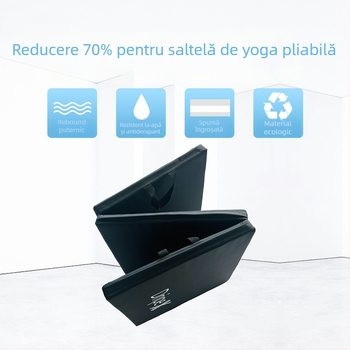 Covoraș pliabil în trei părți pentru exerciții și yoga, cu suprafață PU și căptușeală interioară PE din bumbac, protecție sport pentru copii pentru fitness și dans