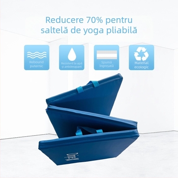 Covoraș pliabil în trei părți pentru exerciții și yoga, cu suprafață PU și căptușeală interioară PE din bumbac, protecție sport pentru copii pentru fitness și dans