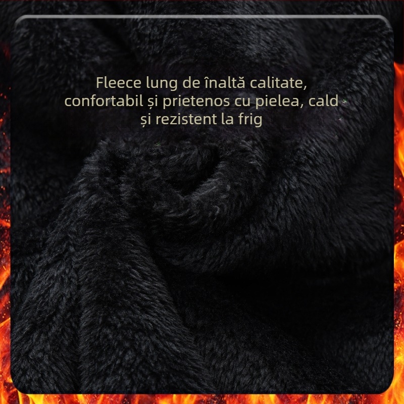 Set de lucru camuflaj din fleece, rezistent la vânt și cald, destinat iernii, jachetă și pantaloni, țesătură din bumbac amestec