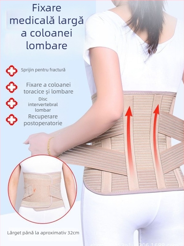 Protecție talie cu fixare lombosacrală și toracică, suport postoperator pentru fractură de comprimare a coloanei vertebrale, talie înaltă, material din fibre de poliester