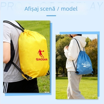Rucsac cu șnur pentru sport - logo personalizat prin transfer termic, pânză Oxford, bretele duble.