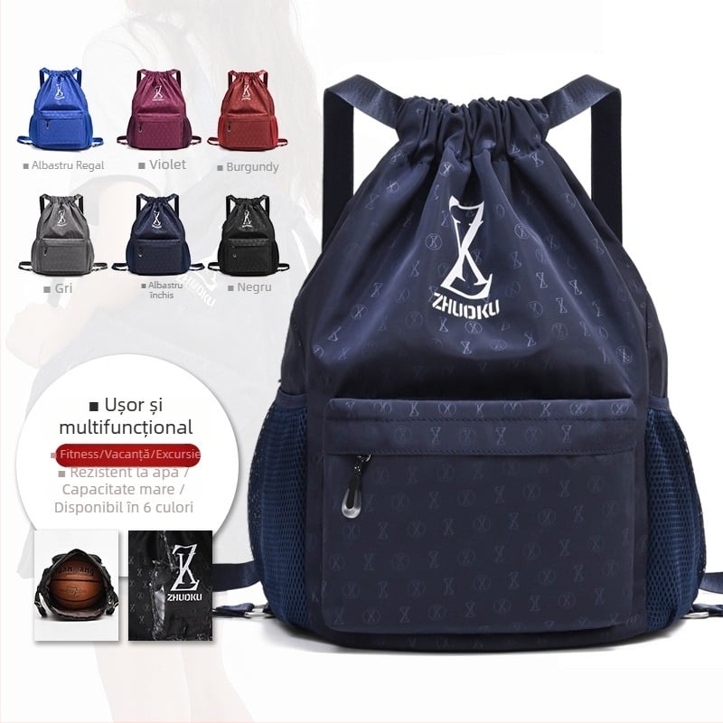 Rucsac cu șnur, unisex, material Oxford impermeabil, capacitate 20–35 L, potrivit pentru laptop de 8 inch