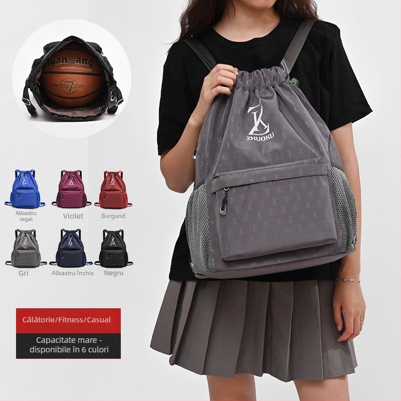 Rucsac cu șnur, unisex, material Oxford impermeabil, capacitate 20–35 L, potrivit pentru laptop de 8 inch