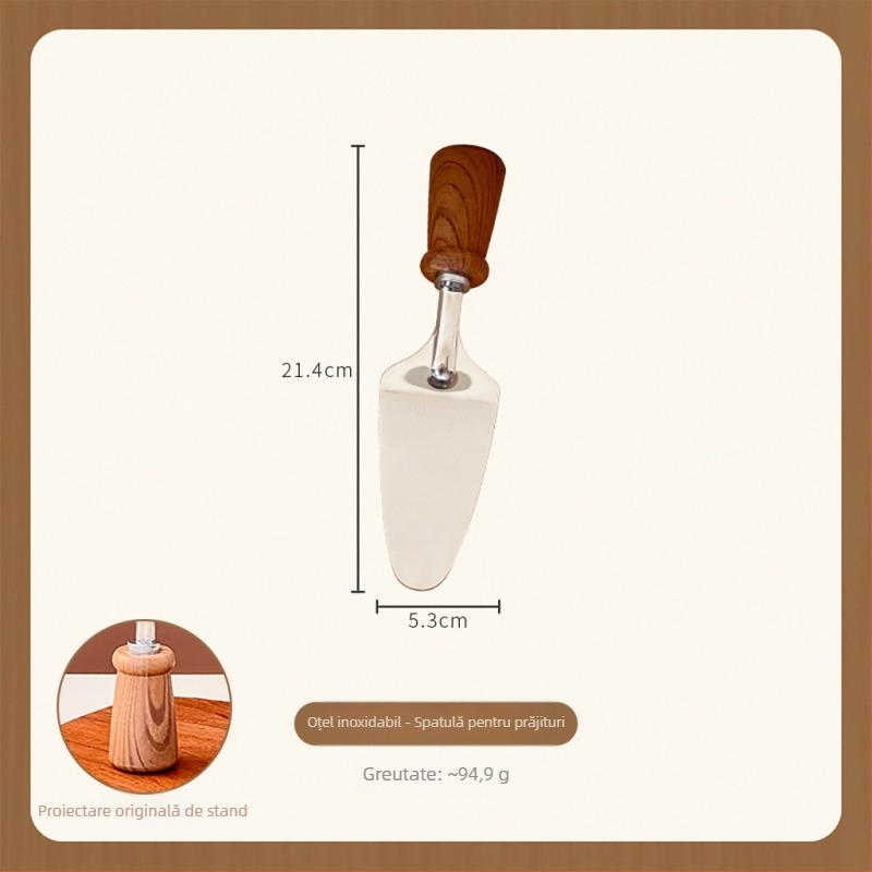 Set spatule de gătit cu mâner imitatie lemn (Marcă: Platinum; Material: 201+410+PP; Funcție: antiaderent; Stil: antic, retro)