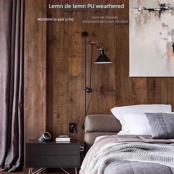 Panou decorativ din cărămidă antic PU, aspect lemn, stil european clasic, finisaj mat, fabricație poliuretană