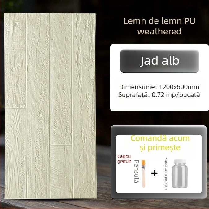 Panou decorativ din cărămidă antic PU, aspect lemn, stil european clasic, finisaj mat, fabricație poliuretană