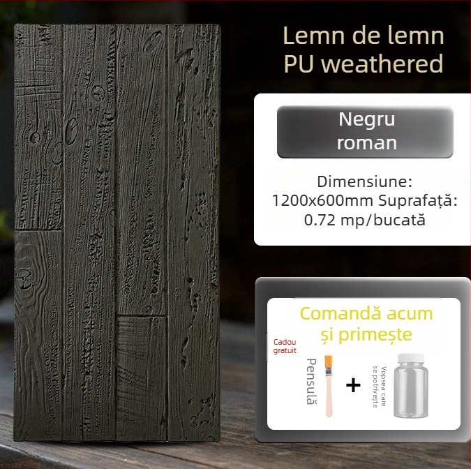 Panou decorativ din cărămidă antic PU, aspect lemn, stil european clasic, finisaj mat, fabricație poliuretană