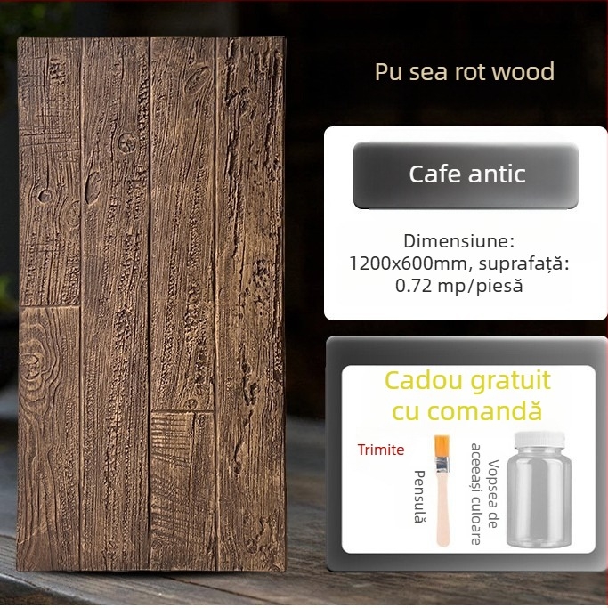 Panou decorativ din cărămidă antic PU, aspect lemn, stil european clasic, finisaj mat, fabricație poliuretană