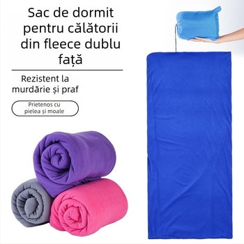 Sac de dormit tip plic din fleece pentru exterior, cu căptușeală din velvet, țesătură polar fleece, pentru adulți, 600 g