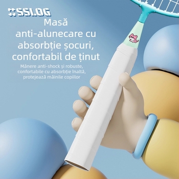 Rachetă de badminton pentru copii – ramă din aliaj de fier, greutate 95–100 g, priză G3