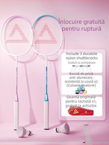 Rachetă badminton Peak, ramă din aliaj de fier și fibră de carbon, 95–100 g, mâner G4, tijă dreaptă