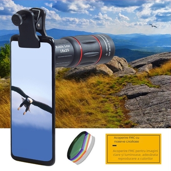 Telescop monocular 18x pentru concerte și fotografie mobilă în aer liber – obiectiv extern cu focală lungă