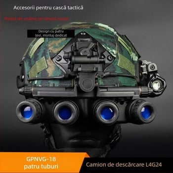Model dispozitiv de viziune nocturnă GPNVG18, cu patru țevi, cască metalică L4G24 pentru set camion de tip dump, model cu patru ochi, nefuncțional