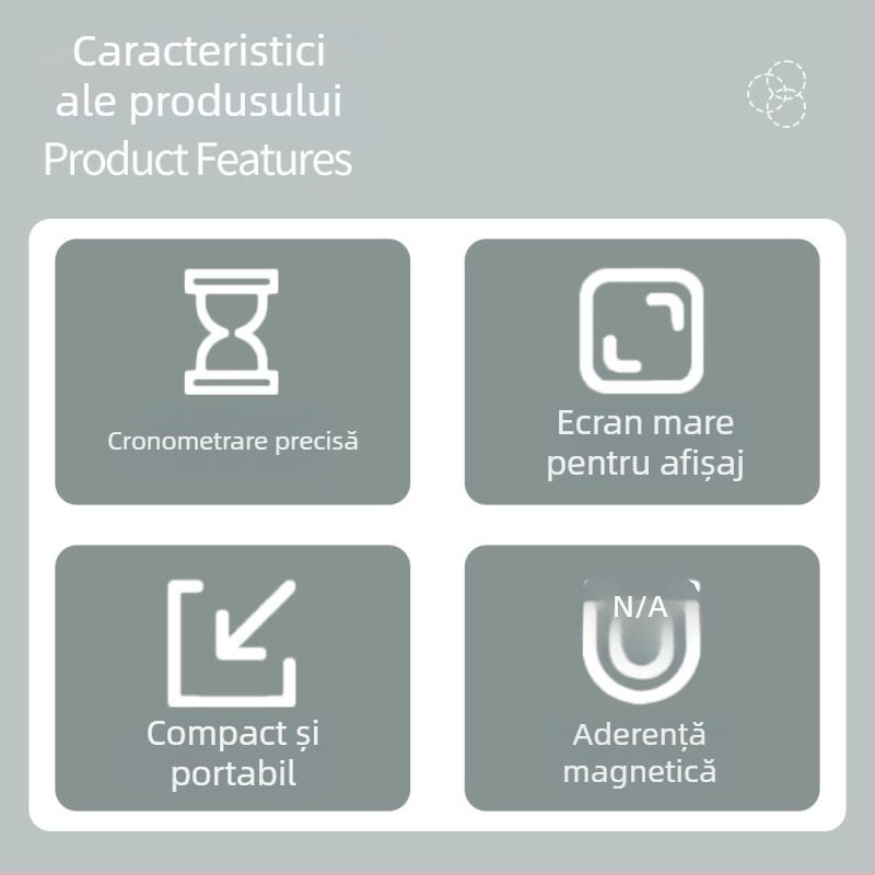 Cronometru electronic de tip countdown cu ecran LED mare, alimentat cu baterii, alarmă și cronograf