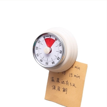 Cronometru vizual mecanic cu montaj magnetic pentru bucătărie și studiu – carcasă rotundă din ABS, acționare manuală, afișaj cu indicator, cronometru