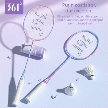 Set de 6 crose de badminton, ultra-ușoare și durabile, cadru din aliaj de fier, șnururi din nylon, greutate 95–100 g, mâner G2, cap cu design drept