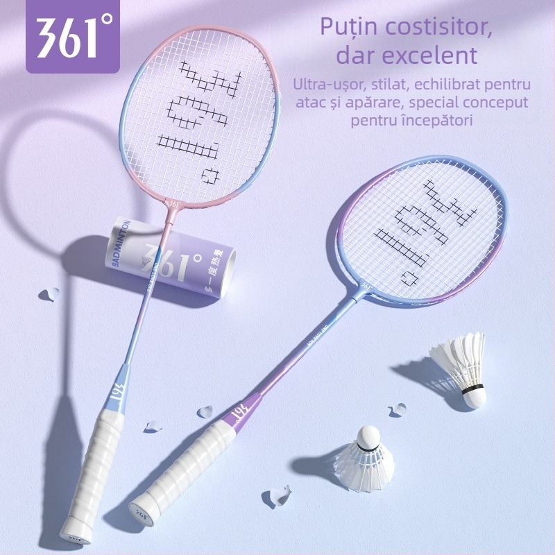 Set de 6 crose de badminton, ultra-ușoare și durabile, cadru din aliaj de fier, șnururi din nylon, greutate 95–100 g, mâner G2, cap cu design drept