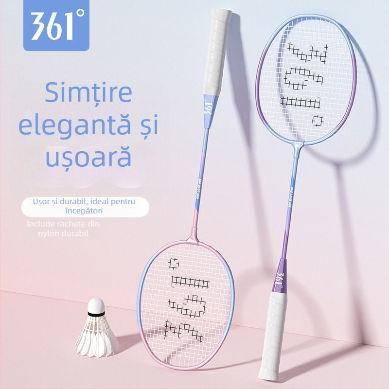 Set de 6 crose de badminton, ultra-ușoare și durabile, cadru din aliaj de fier, șnururi din nylon, greutate 95–100 g, mâner G2, cap cu design drept