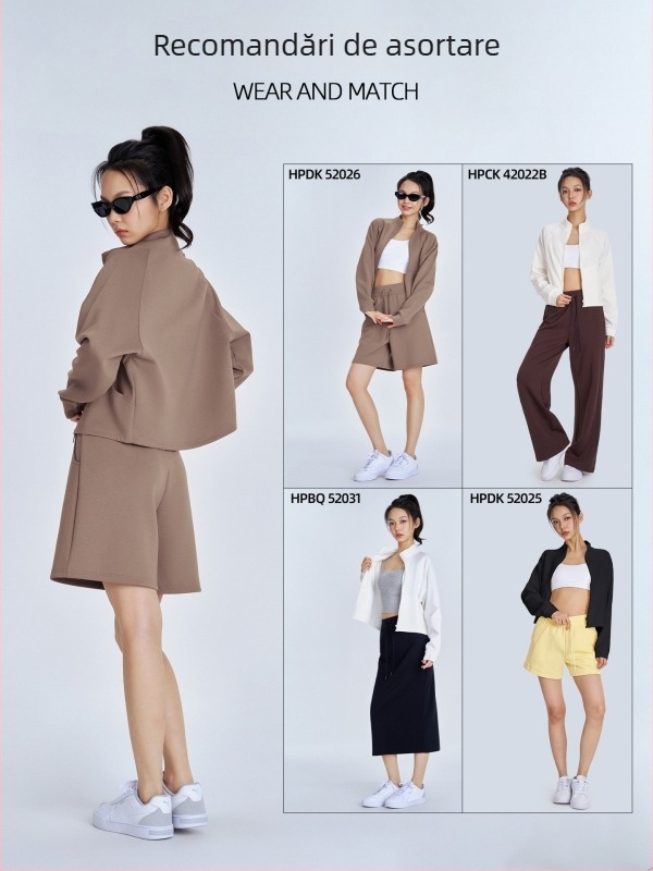 Jachetă de yoga slim-fit, mâneci lungi, lungime talie, buzunar frontal, material din rayon cu strat de aer