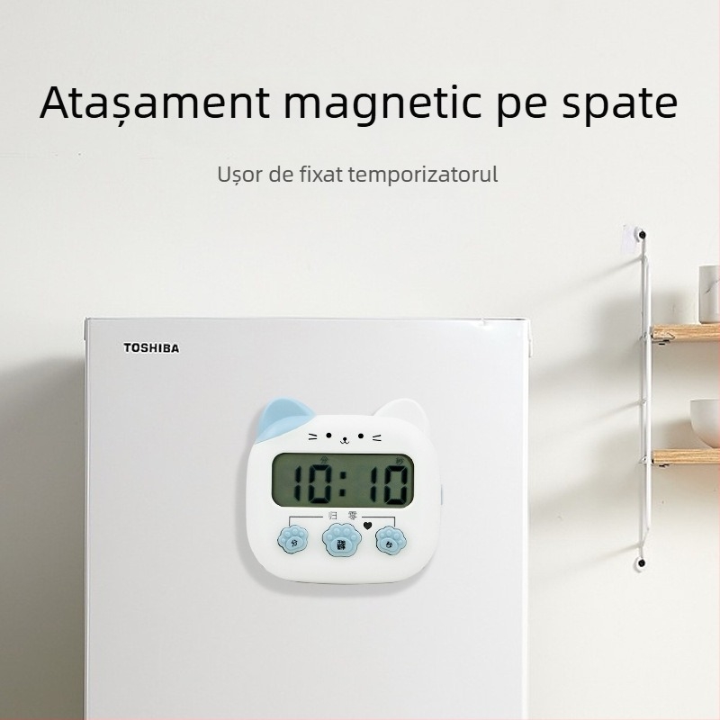 Cronometru de bucătărie pentru copii — mecanism electronic, afișaj digital, cronograf, alimentat cu baterii, carcasă din plastic