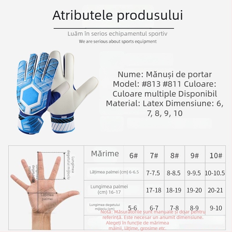 Mănuși de portar pentru fotbal - Fenta, material plastic, personalizare procesare, potrivite pentru bărbați și femei