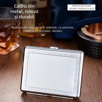 Cutie metalică pentru țigarete, design modern minimalist; personalizare disponibilă; imprimare de logo posibilă; origine Zhejiang.