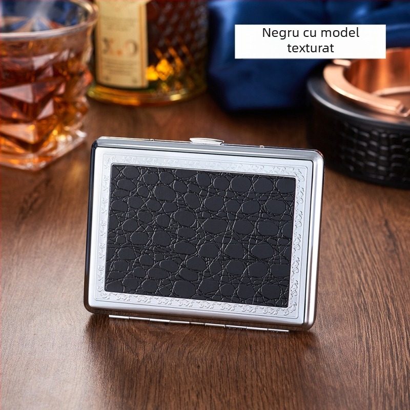 Cutie metalică pentru țigarete, design modern minimalist; personalizare disponibilă; imprimare de logo posibilă; origine Zhejiang.
