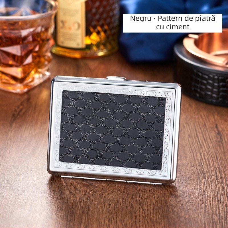Cutie metalică pentru țigarete, design modern minimalist; personalizare disponibilă; imprimare de logo posibilă; origine Zhejiang.