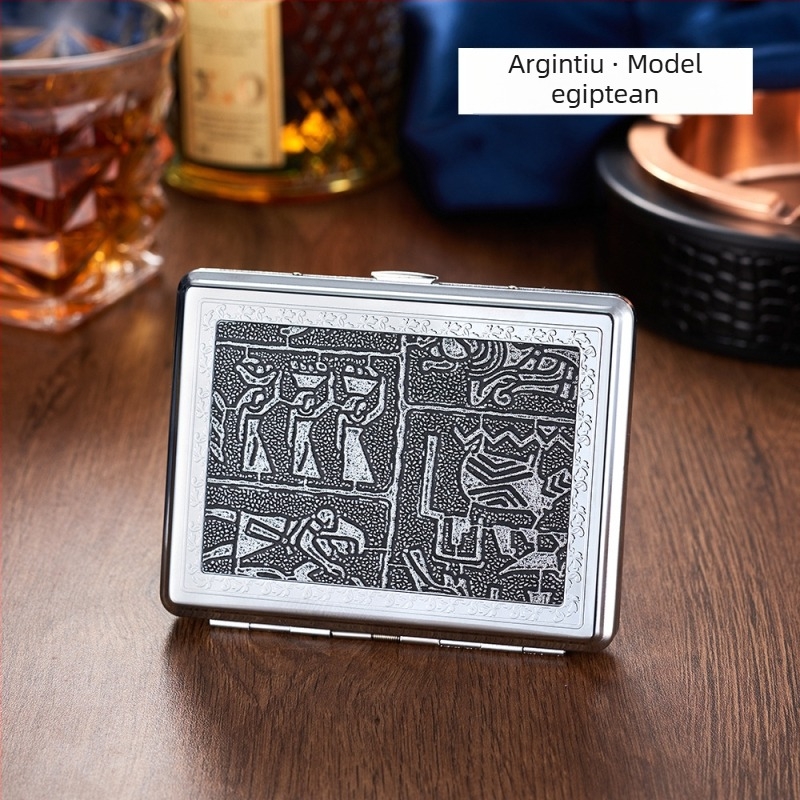 Cutie metalică pentru țigarete, design modern minimalist; personalizare disponibilă; imprimare de logo posibilă; origine Zhejiang.