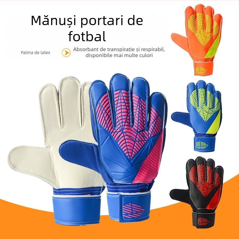 Mănuși de portar, cu protecție a degetelor, PU îngroșat, rezistente la uzură, unisex, pentru fotbal