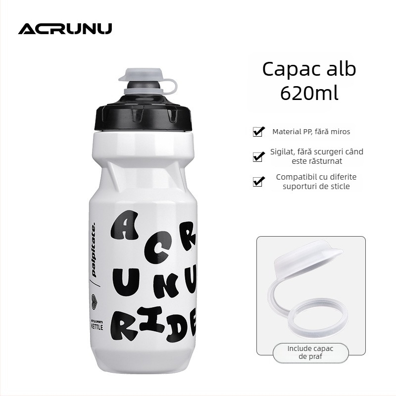 ACRUNU sticlă de apă pentru bicicletă, cu design de tip presiune — capacitate mare, blocare de siguranță, bază îngroșată, potrivită pentru MTB și biciclete de drum.