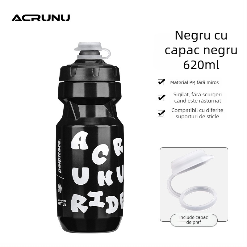 ACRUNU sticlă de apă pentru bicicletă, cu design de tip presiune — capacitate mare, blocare de siguranță, bază îngroșată, potrivită pentru MTB și biciclete de drum.