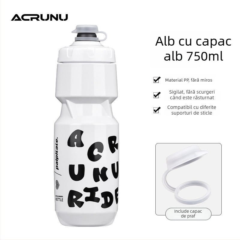 ACRUNU sticlă de apă pentru bicicletă, cu design de tip presiune — capacitate mare, blocare de siguranță, bază îngroșată, potrivită pentru MTB și biciclete de drum.