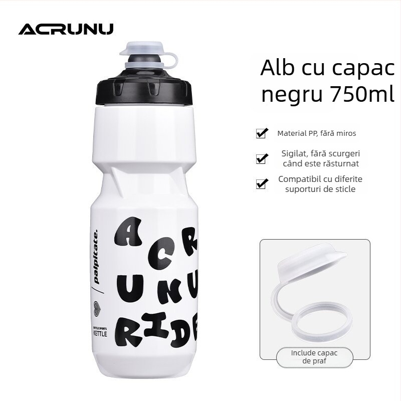 ACRUNU sticlă de apă pentru bicicletă, cu design de tip presiune — capacitate mare, blocare de siguranță, bază îngroșată, potrivită pentru MTB și biciclete de drum.