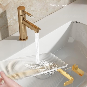 Raft de baie montat pe perete, din acrilic, cu două etaje, stil Light Luxury, brand Splendid Centennial (Material: acrilic, Niveluri: 2, Stil: Light Luxury, Brand: Splendid Centennial)