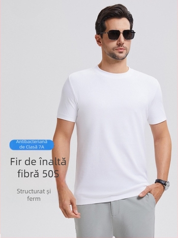 Tricou de bază unisex din bumbac, cu mânecă scurtă, antibacterian, 100% bumbac, culoare solidă, pentru fitness