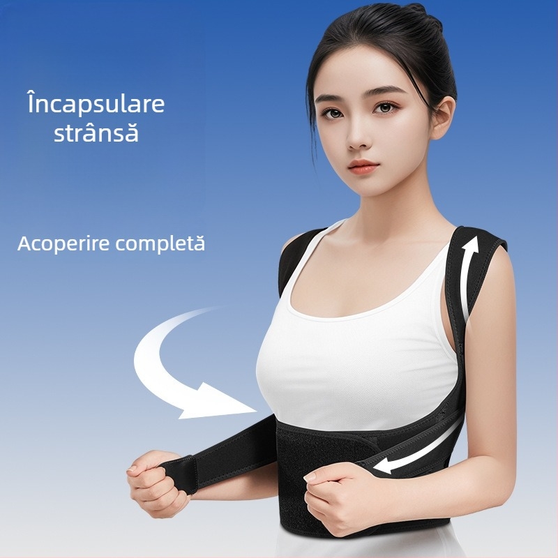 Corector de postură pentru adulți – curea din spandex, suport pentru umeri, alinierea coloanei, pentru alergare și fitness