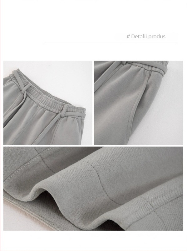 Pantaloni casual lungi pentru femei, talie înaltă, croială lejeră, amestec bumbac-spandex, toamnă/iarnă 2025