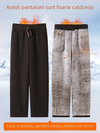 Pantaloni sport femei cu căptușeală fleece, croială lejeră, lungi, grosime medie, ușoară elasticitate