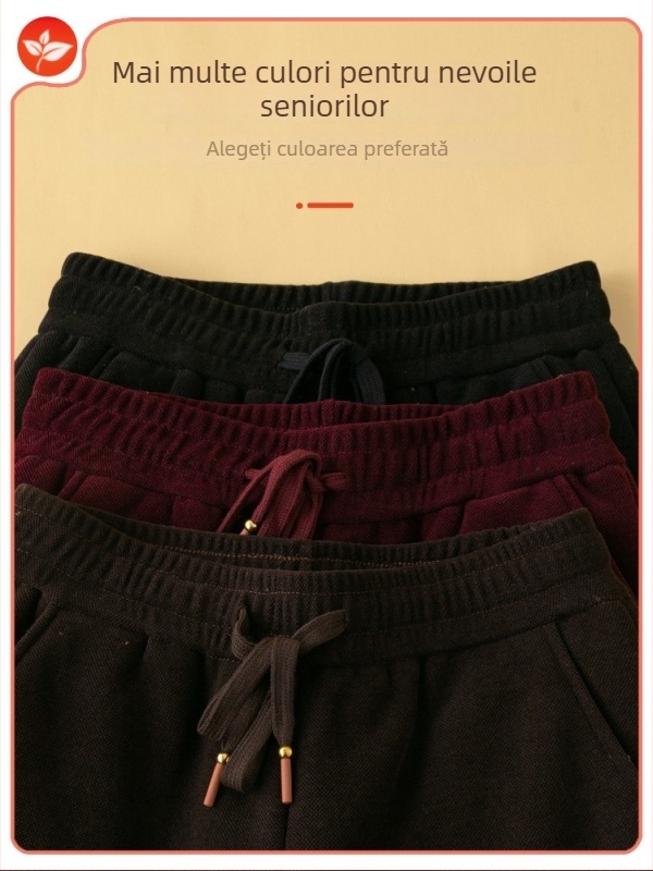 Pantaloni sport femei cu căptușeală fleece, croială lejeră, lungi, grosime medie, ușoară elasticitate