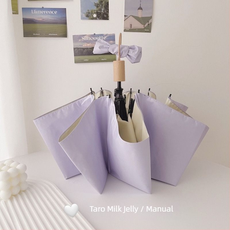 Umbrelă automată pliabilă pentru femei, cu ramă de 8 brațe, material 190T, tijă din oțel, mâner din cauciuc, protecție UV UPF50+, rezistentă la vânt și ploaie