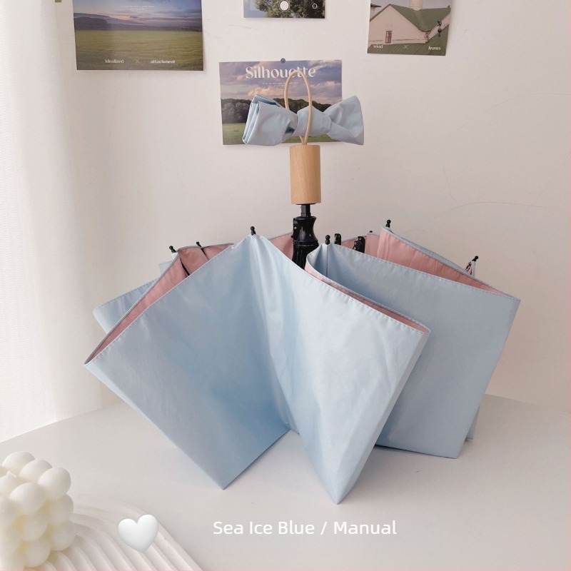 Umbrelă automată pliabilă pentru femei, cu ramă de 8 brațe, material 190T, tijă din oțel, mâner din cauciuc, protecție UV UPF50+, rezistentă la vânt și ploaie