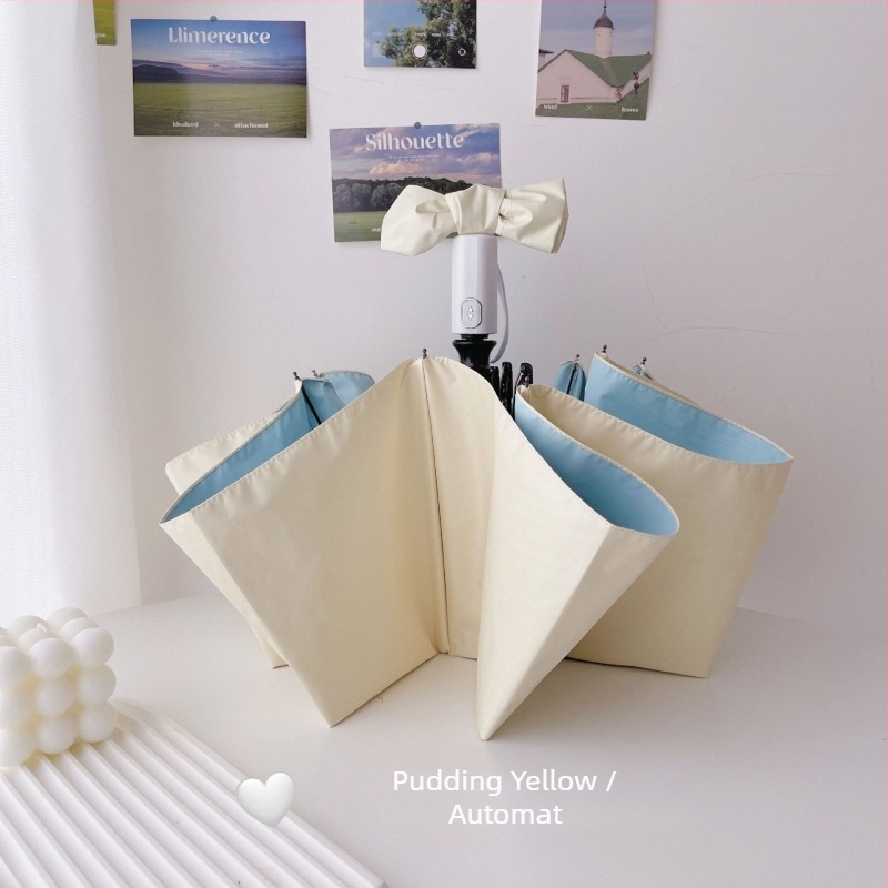 Umbrelă automată pliabilă pentru femei, cu ramă de 8 brațe, material 190T, tijă din oțel, mâner din cauciuc, protecție UV UPF50+, rezistentă la vânt și ploaie