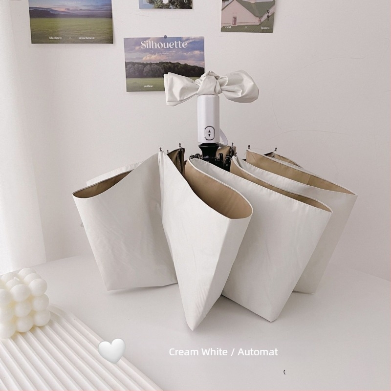 Umbrelă automată pliabilă pentru femei, cu ramă de 8 brațe, material 190T, tijă din oțel, mâner din cauciuc, protecție UV UPF50+, rezistentă la vânt și ploaie