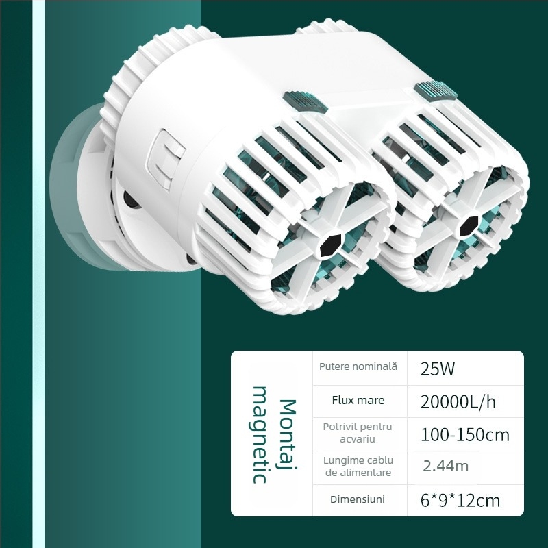 WaterBear pompă de generare a valurilor pentru acvariu, filtrare, ax din oțel inoxidabil, 280–360 g