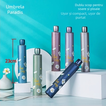 Umbrelă de soare în formă de creion, schelet din oțel cu 7 brațe, deschidere/închidere manuală, țesătură din poliester 190T, protecție UV UPF>50