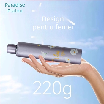 Umbrelă de soare în formă de creion, schelet din oțel cu 7 brațe, deschidere/închidere manuală, țesătură din poliester 190T, protecție UV UPF>50