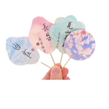 Fan rotund lacuit - Handmade, DIY marmorat, Baize, carton, model SZ00124, stil simplu modern, portabil, pentru elevi