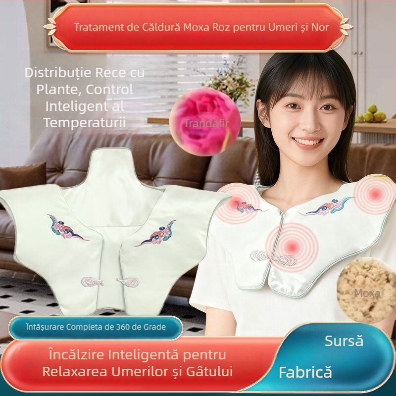 Protector termic electric pentru umăr și gât cu broderie Ai Moxa Cloud – corp ABS, Învelitoare Ai Grass pentru gât, logo personalizat